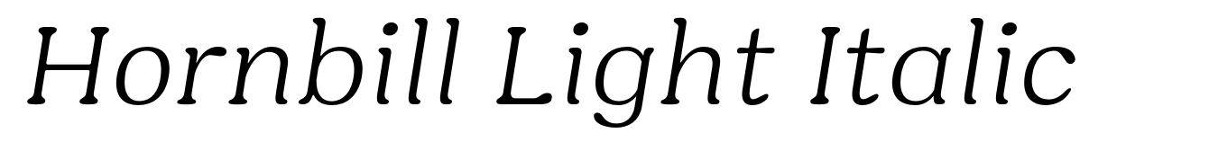 Hornbill Light Italic